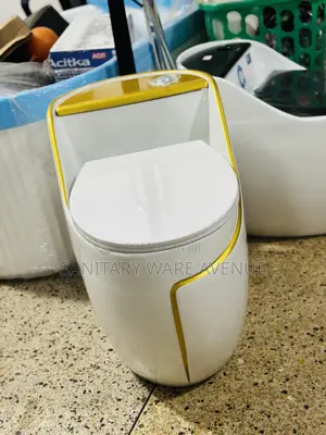 Egg Water Closet _ White and Gold WC