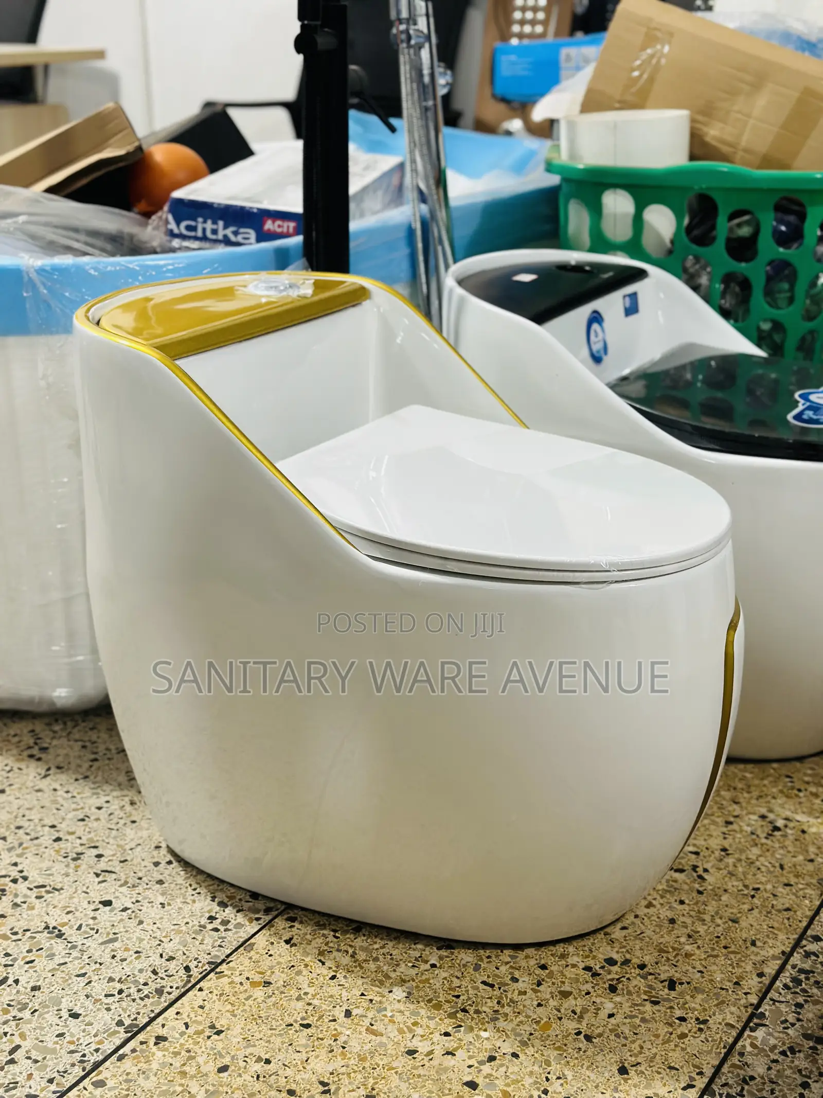 Egg Water Closet _ White and Gold WC