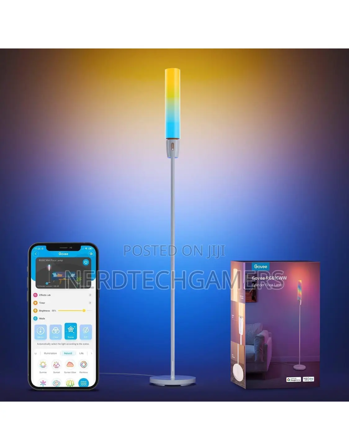 Govee RGBIC Cylinder Floor Lamp, LED Corner Floor Lamp