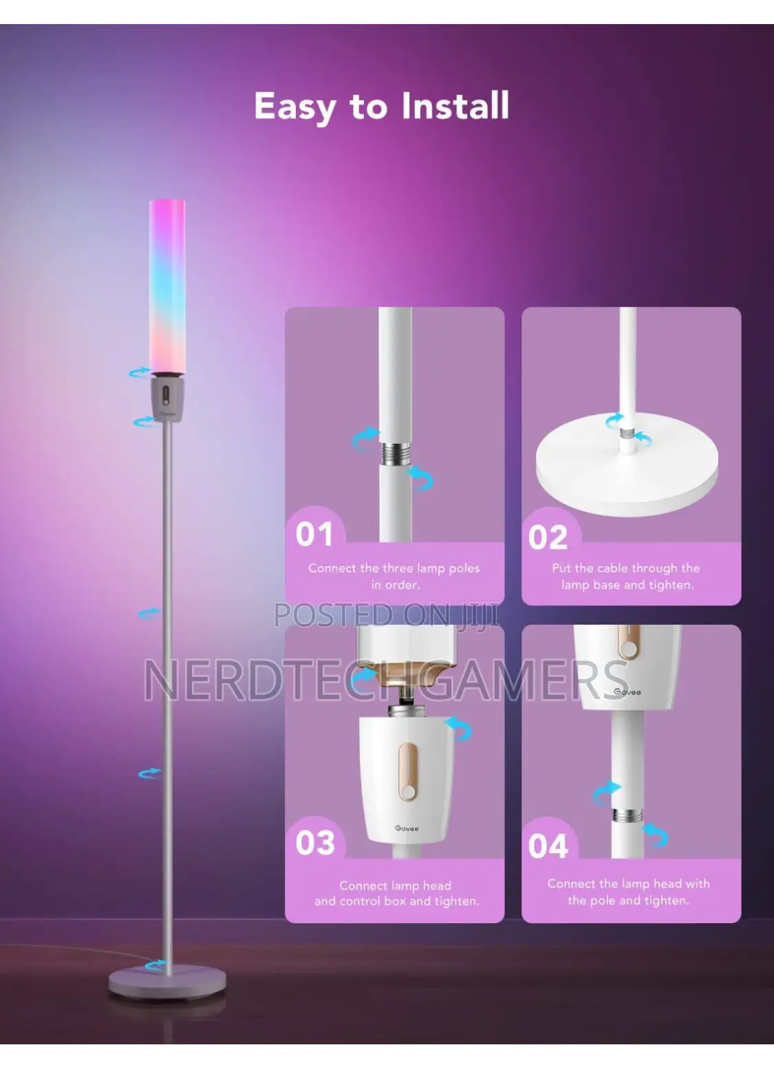 Govee RGBIC Cylinder Floor Lamp, LED Corner Floor Lamp