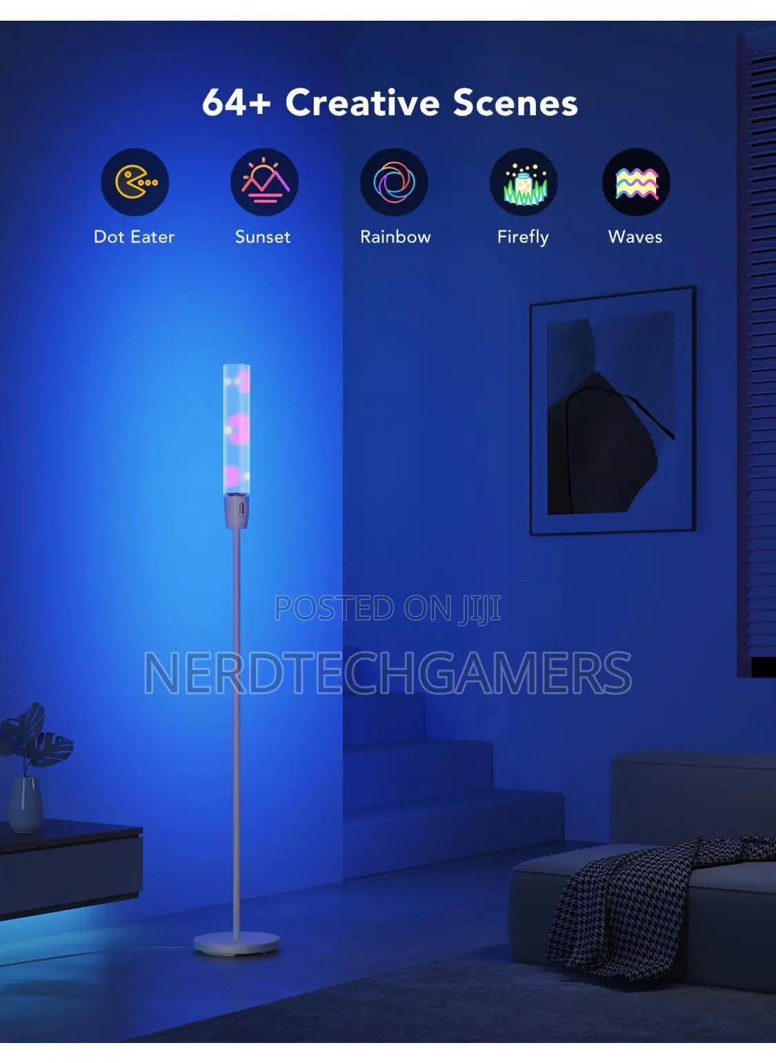 Govee RGBIC Cylinder Floor Lamp, LED Corner Floor Lamp