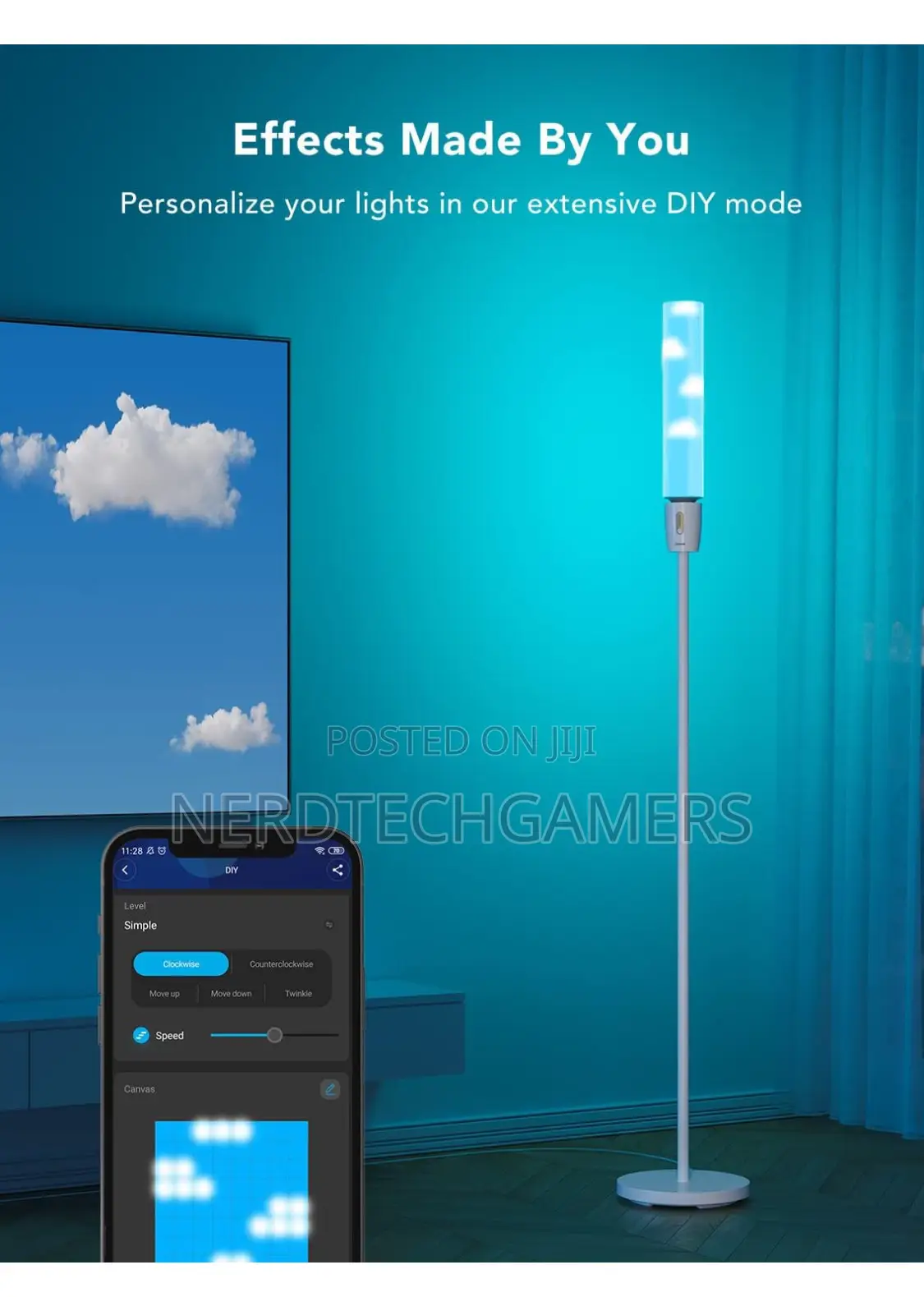 Govee RGBIC Cylinder Floor Lamp, LED Corner Floor Lamp