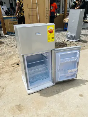 Effective and Reliable Nasco 2 Door Table Top Fridge(Gray).