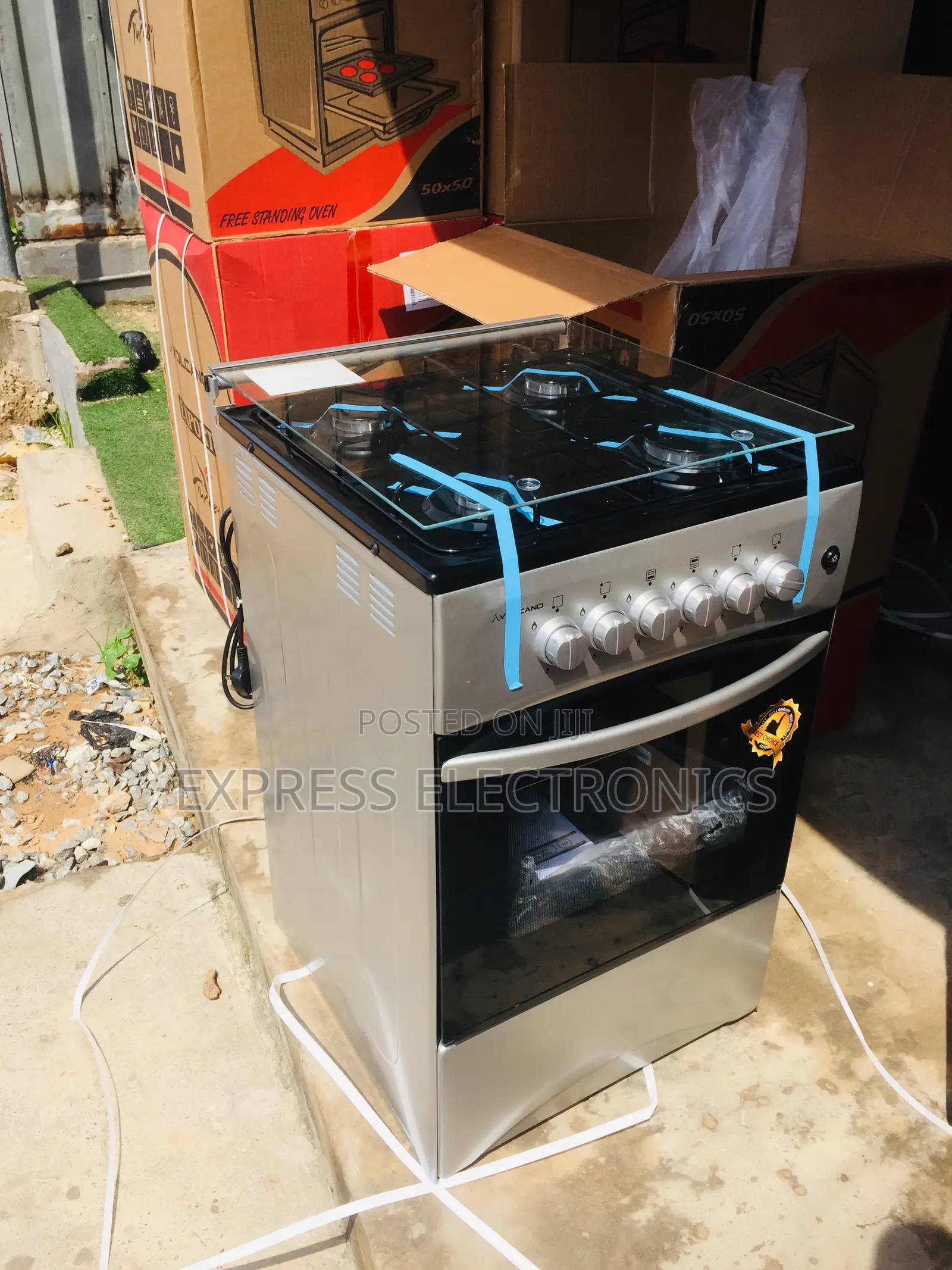 Stainless Steel Sliver Gas Cooker Oven 4burner 50/50.