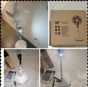 Solar Electric Rechargeable Fan With 2 Bulbs