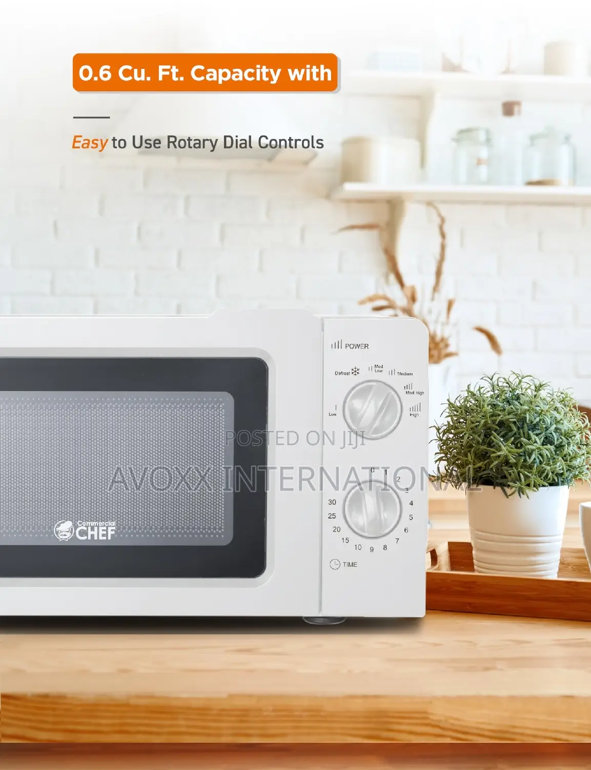 COMMERCIAL CHEF 0.6 Cubic Foot Microwave With 6 Power Levels