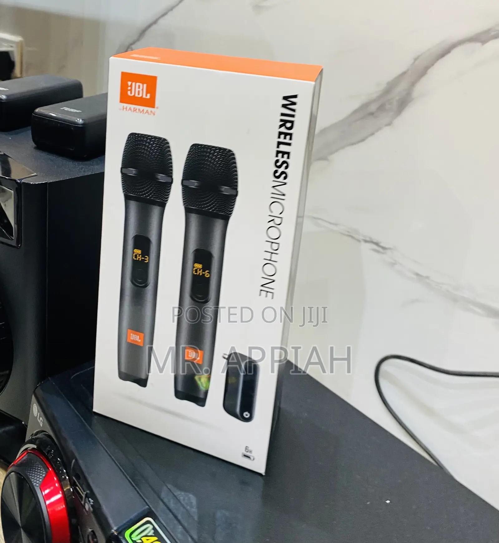 Original JBL Two Wireless Microphone Set(Black).