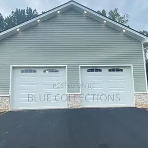 Double Garage Doors With Fanlight and Remote