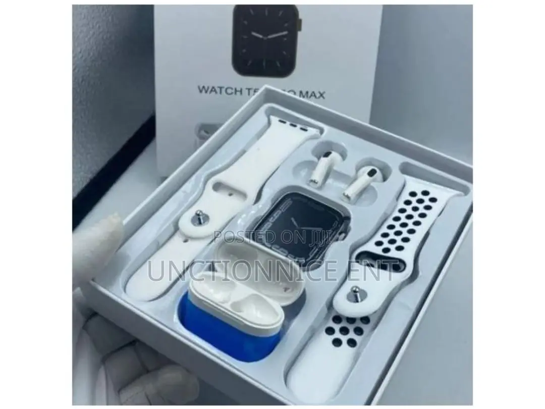 Durable Full Set T55 Pro Max Smart Watch Blue and White