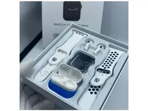 Durable Full Set T55 Pro Max Smart Watch Blue and White