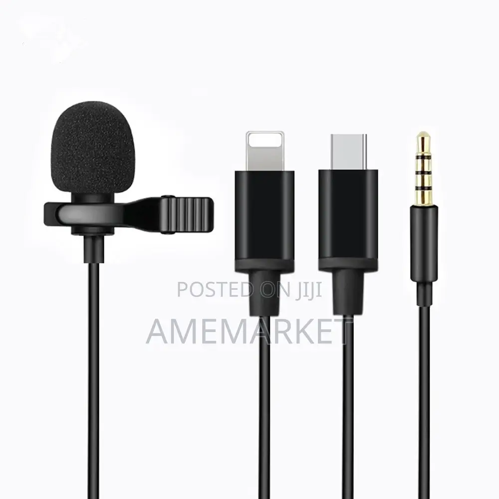 Lavalier Microphone iPhone Video Audio Recording. Lighting