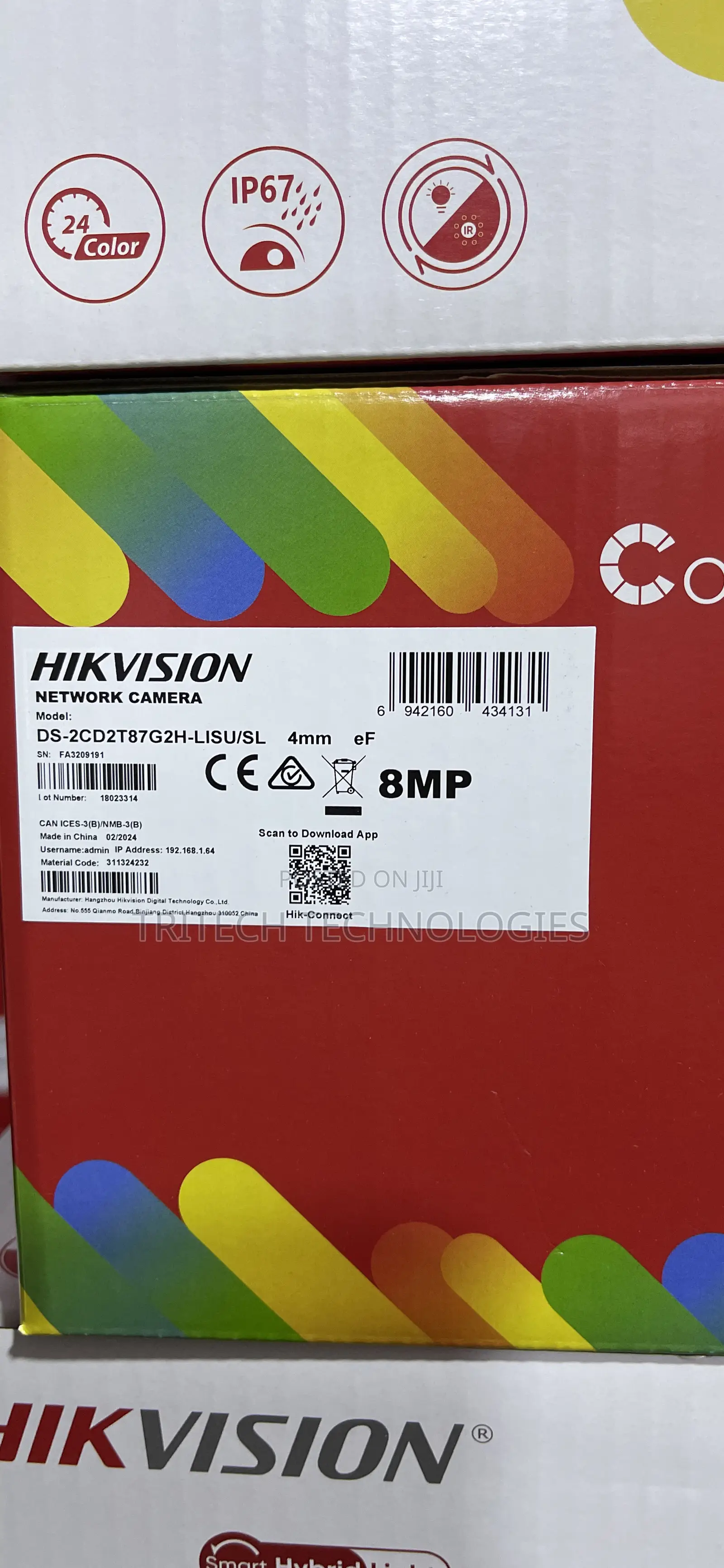 Hikvision 8mp Ds-2cd2t87g2h-Lisu/Sl Colorvu Bullet IP Camera