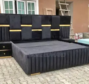 King Size Bed Frame With Two Side Drawer
