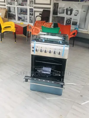 Gray 50x60 Oven With Grill 4 Gas Cooker Volcano Glass Lid
