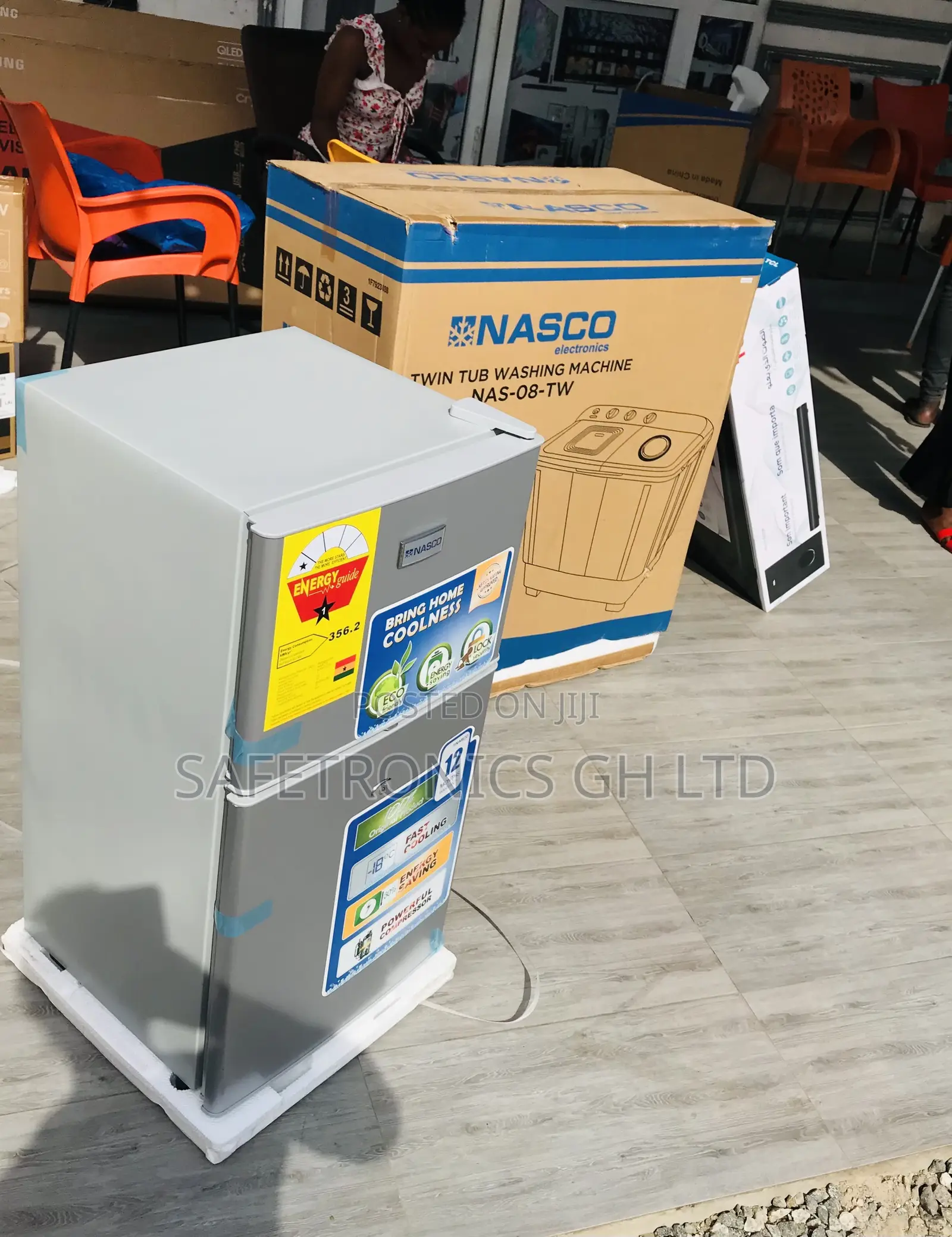 Electric Topfreezer Nasco Gray Doubedoor Nasf2-120 Fridge