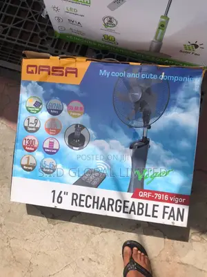 Available Solar Standing Rechargeable Fan