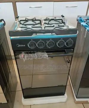No Grill Midea 4 Burner Gas Cooker Black Mirror-sp5055b059-b