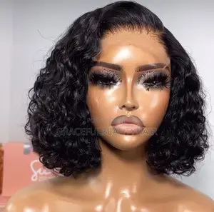 10 Inches Double Drawn Water Curls Wig Cap
