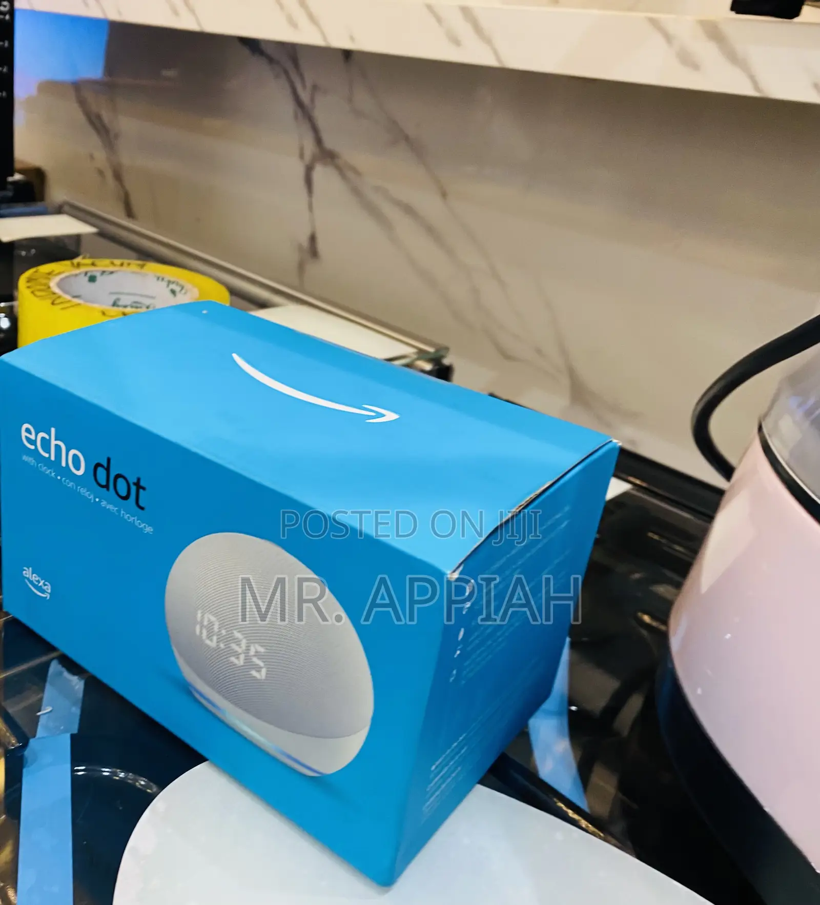 Sleek Design Amazon Echo Dot 5th Gen Speaker With Clock.