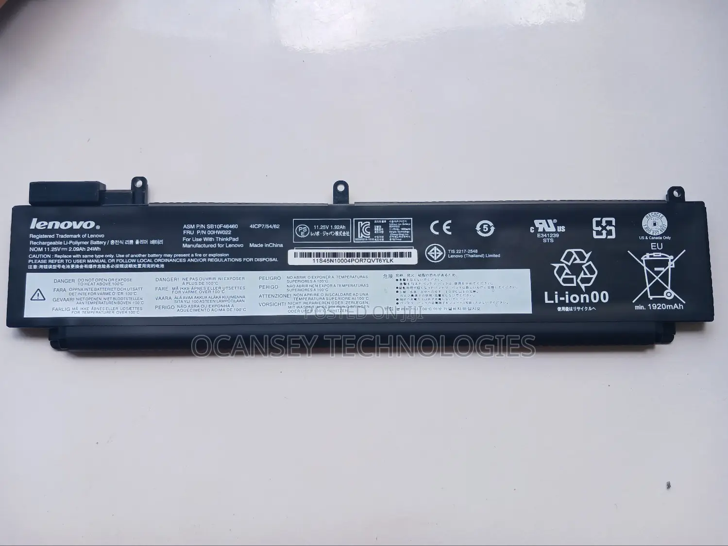 Original Lenovo 00hw022 Laptop Battery for T460s T470s