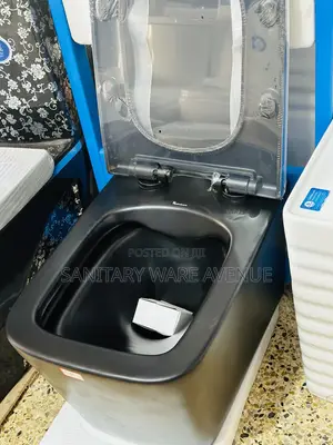 Black Toilet - Wall Hung Water Closet - Square WC