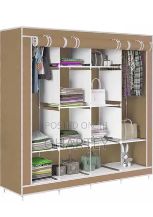 Foldable, Portable 4 In 1 Wardrobe Beige Color