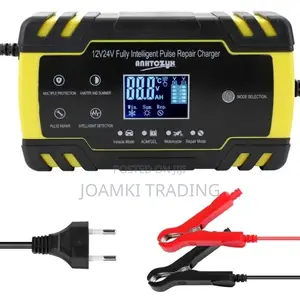 Car Battery Charger,12v/24v Intelligent Pulse Repair LCD