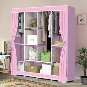 Foldable 4 In 1 Wardrobe Pink