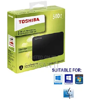 Toshiba External Hard Drive Portable – 500gb Black
