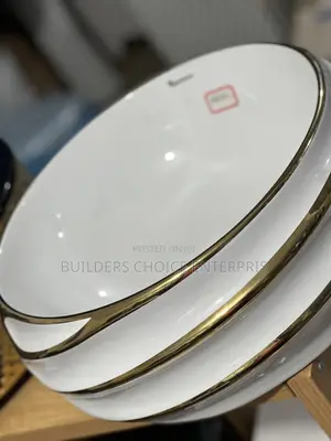 Counter Top Basin (Gold and White)