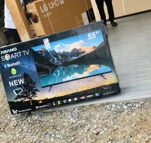 UHD Led Smart Asano 55 Inches Glossy Crystal Black Tv