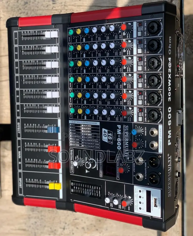 SUPERMULTI PM600 6-Channel Powered Mixer With USB