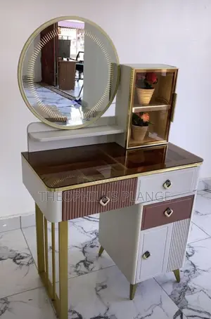 Mable/ Glass Dressing Mirror Set With Light