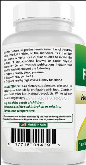 Best Naturals Feverfew 380 Mg 180 Capsules