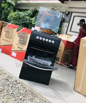 Black 4 Gas Cooker Oven With Grill  Volcano 50x50 Glass Led