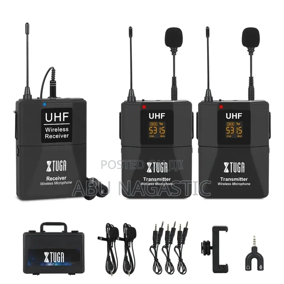 UHF Dual Lavalier Lapel Microphone