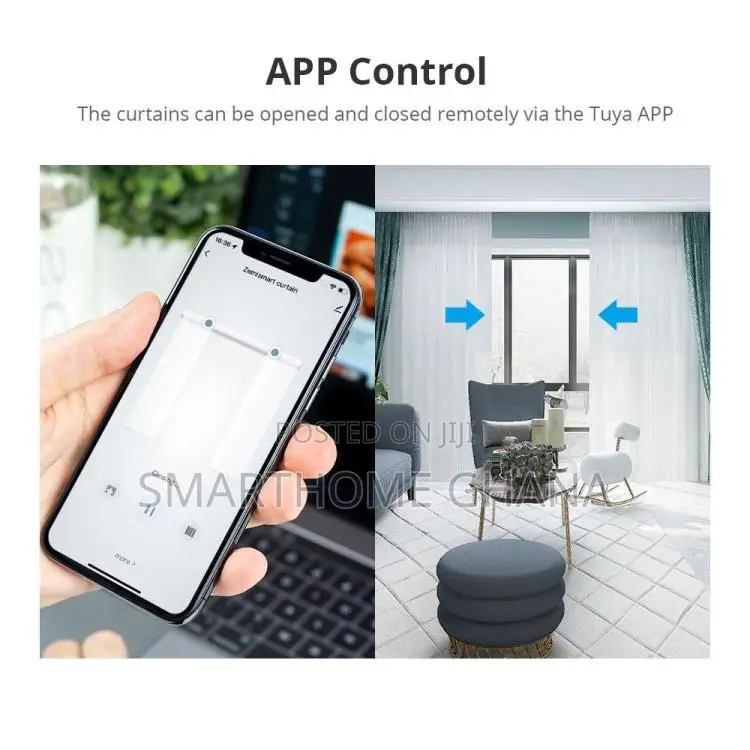 Remote Control Wifi Smart Curtain Motor With (5m) Rail Track