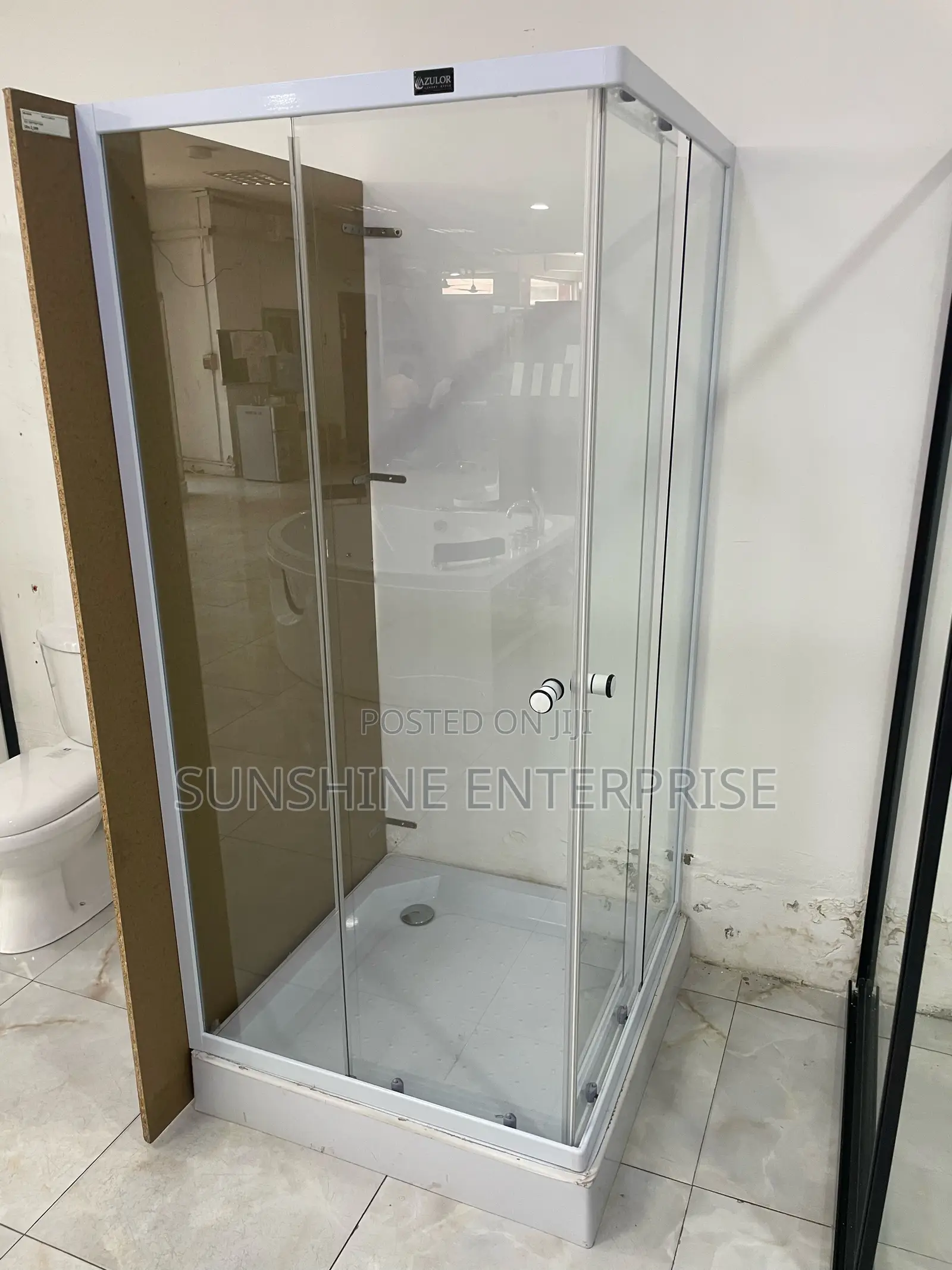 All White Square Shower Cubicle 90x90