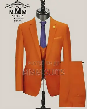 Quality 3-Piece Official Men Suit in Burnt Orange