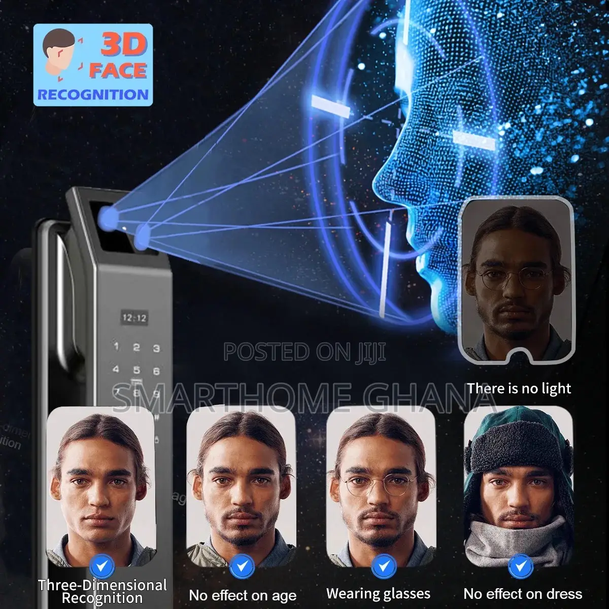 3d Face Recognition Smart Door Lock With Camera