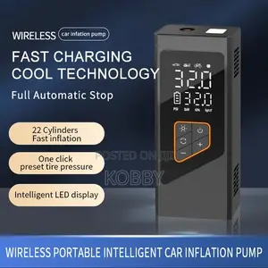 Wireless Digital Portable Compressor 6000 MAH Inflator 12v