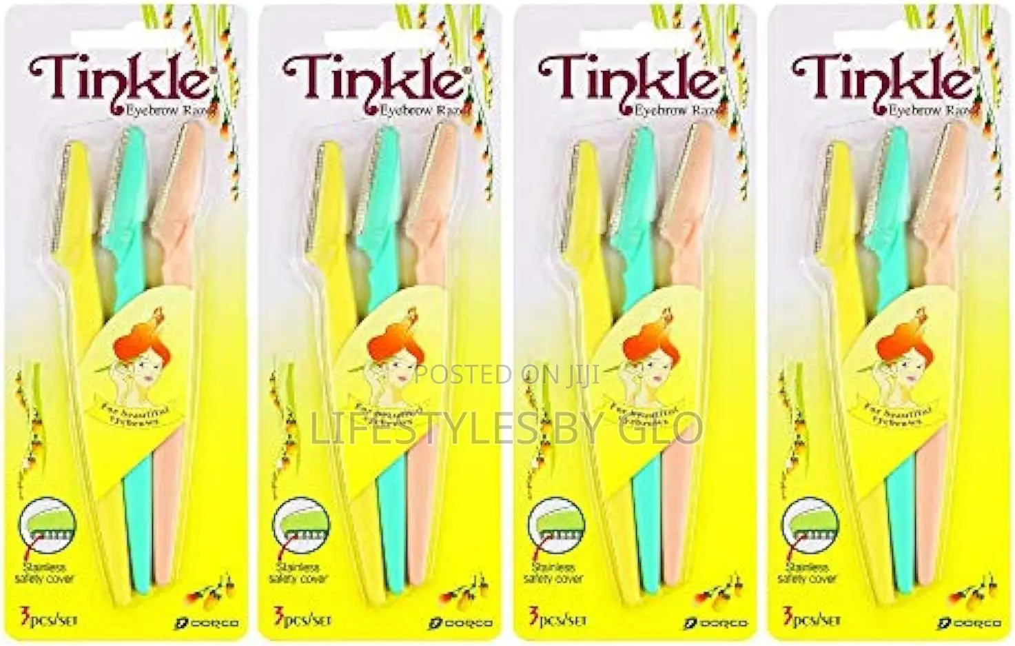 Tinkle Eyebrow Razor 3 Set (Eyebrow Facial Hair Exfoliator)