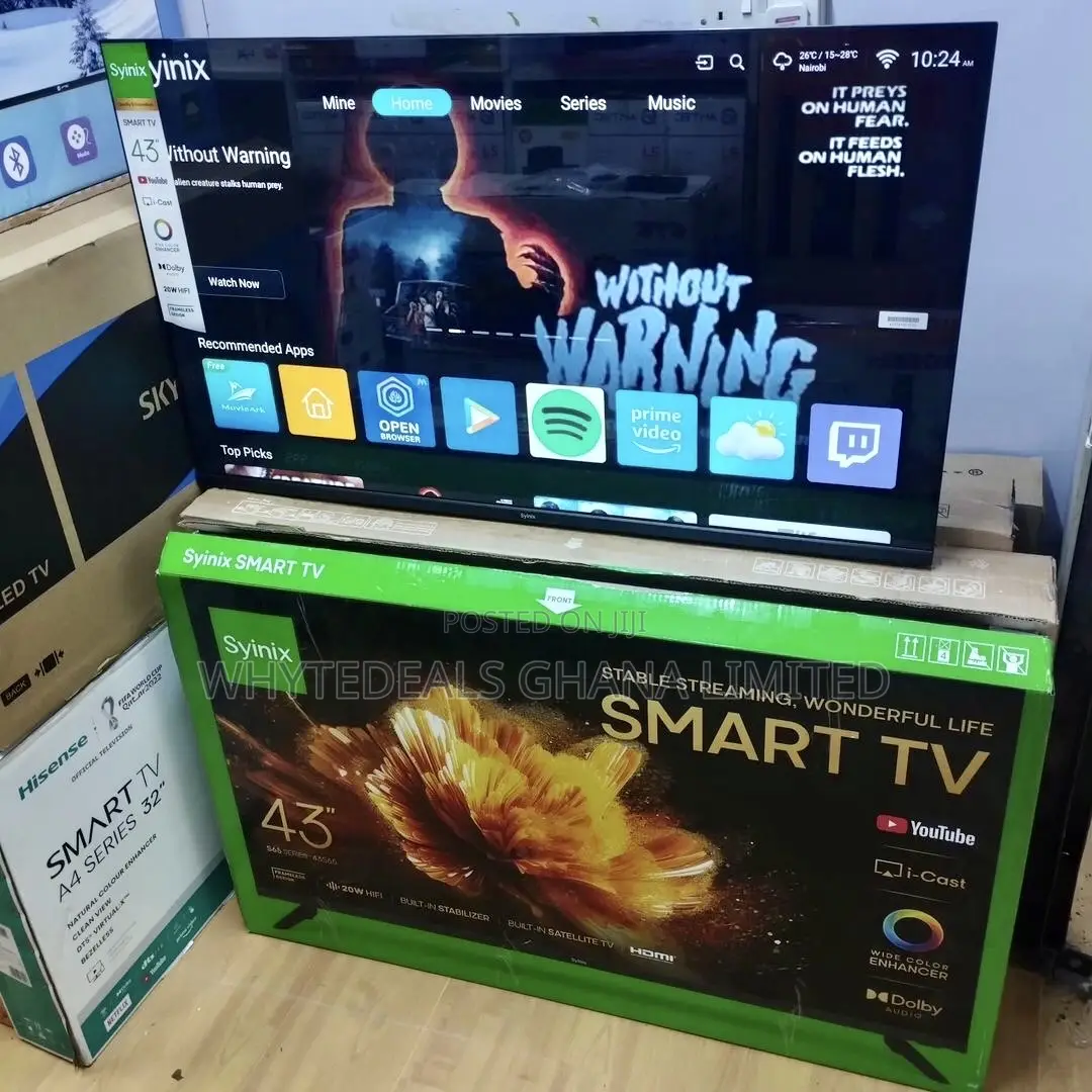 43” Smart Android Voice-controlled Led Tv|Frameless|Syinix|Japan Brand