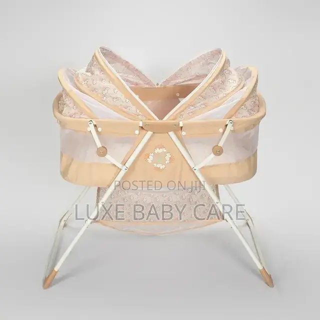 Steel Frame Baby Cradle Rocking Kids Cot