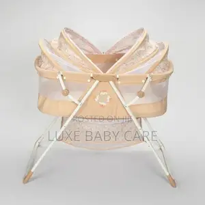 Steel Frame Baby Cradle Rocking Kids Cot