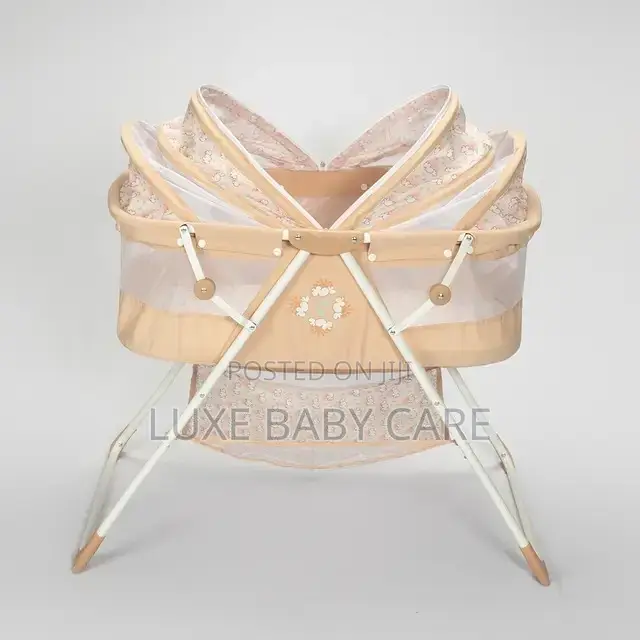 Steel Frame Baby Cradle Rocking Kids Cot