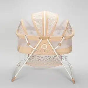 Steel Frame Baby Cradle Rocking Kids Cot