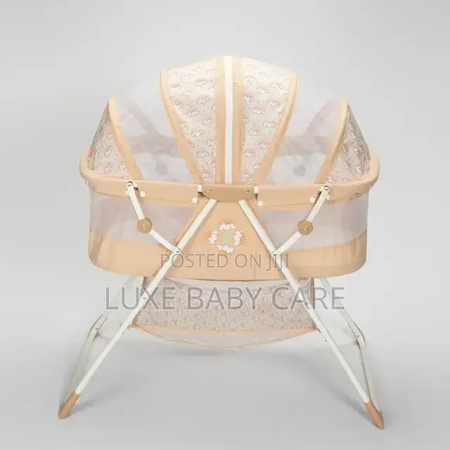Steel Frame Baby Cradle Rocking Kids Cot