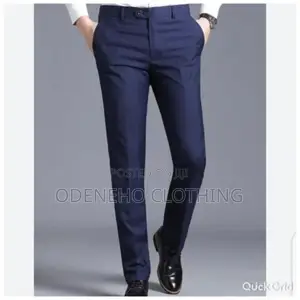 Office Blue Black and Black Material Trousers