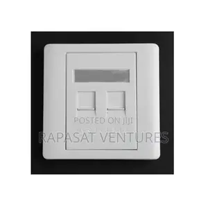 2 Port Faceplate Wallplate RJ45 Socket Wall Mount